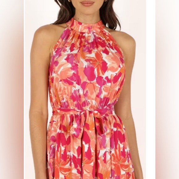 Petal and Pup Womens Caroline Maxi Dress Floral Multicolor Belted Halter Neck XL - Picture 4 of 10